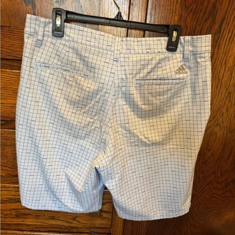 adidas Men's Blue Check Pattern Shorts
